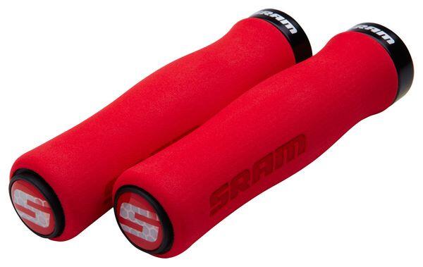 SRAM Contour schuimrubber handvatten - lock-on - rood - lockring zwart