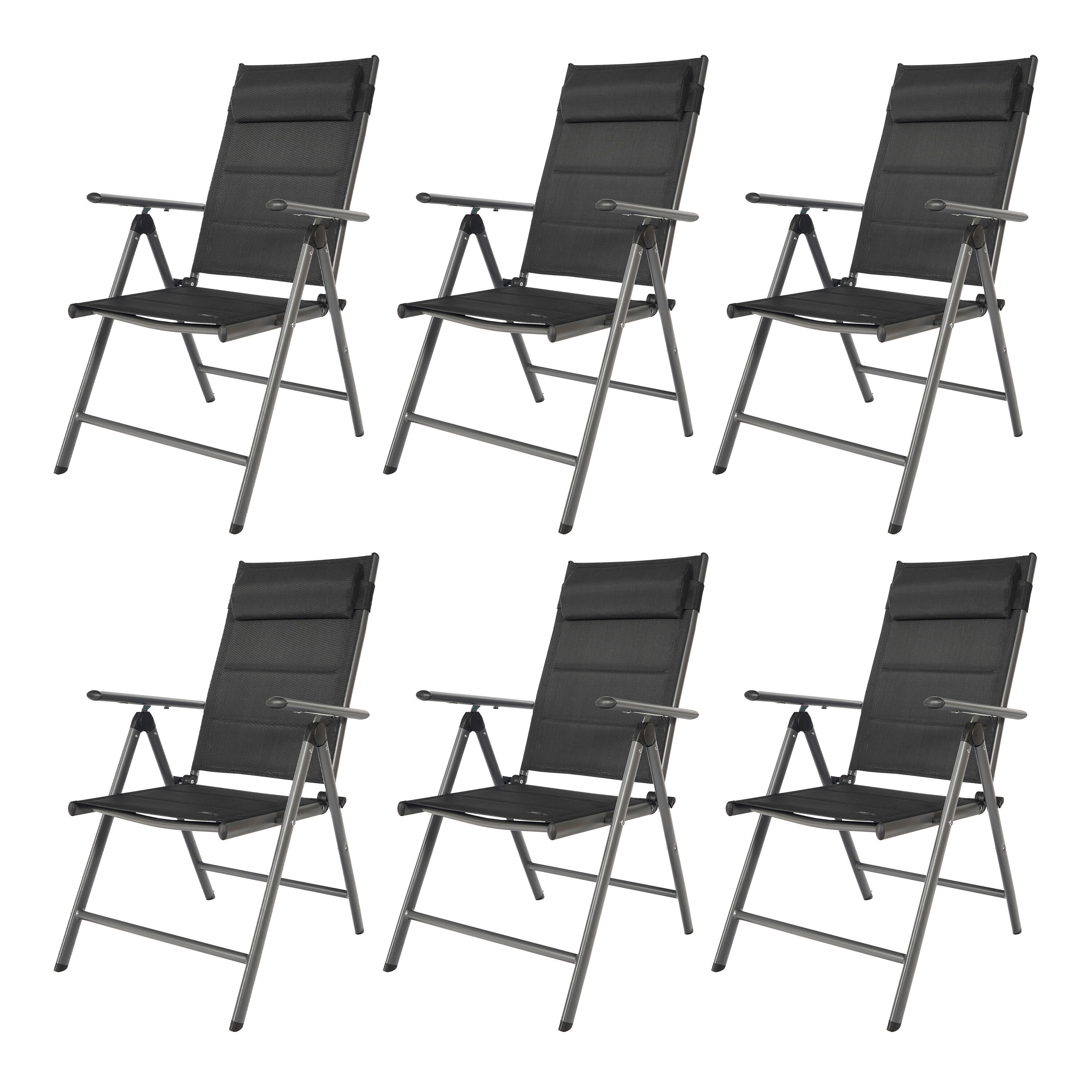 Axi - Chaise De Camping – Set 6 Pièces, Mack, Pliante Avec Coussin, Anthracite/noir - Chaise - Noir - Taille Unique - Decathlon