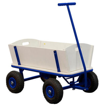 Billy Beach Wagon Bollerwagen, Holz, Luftreifen, Blau