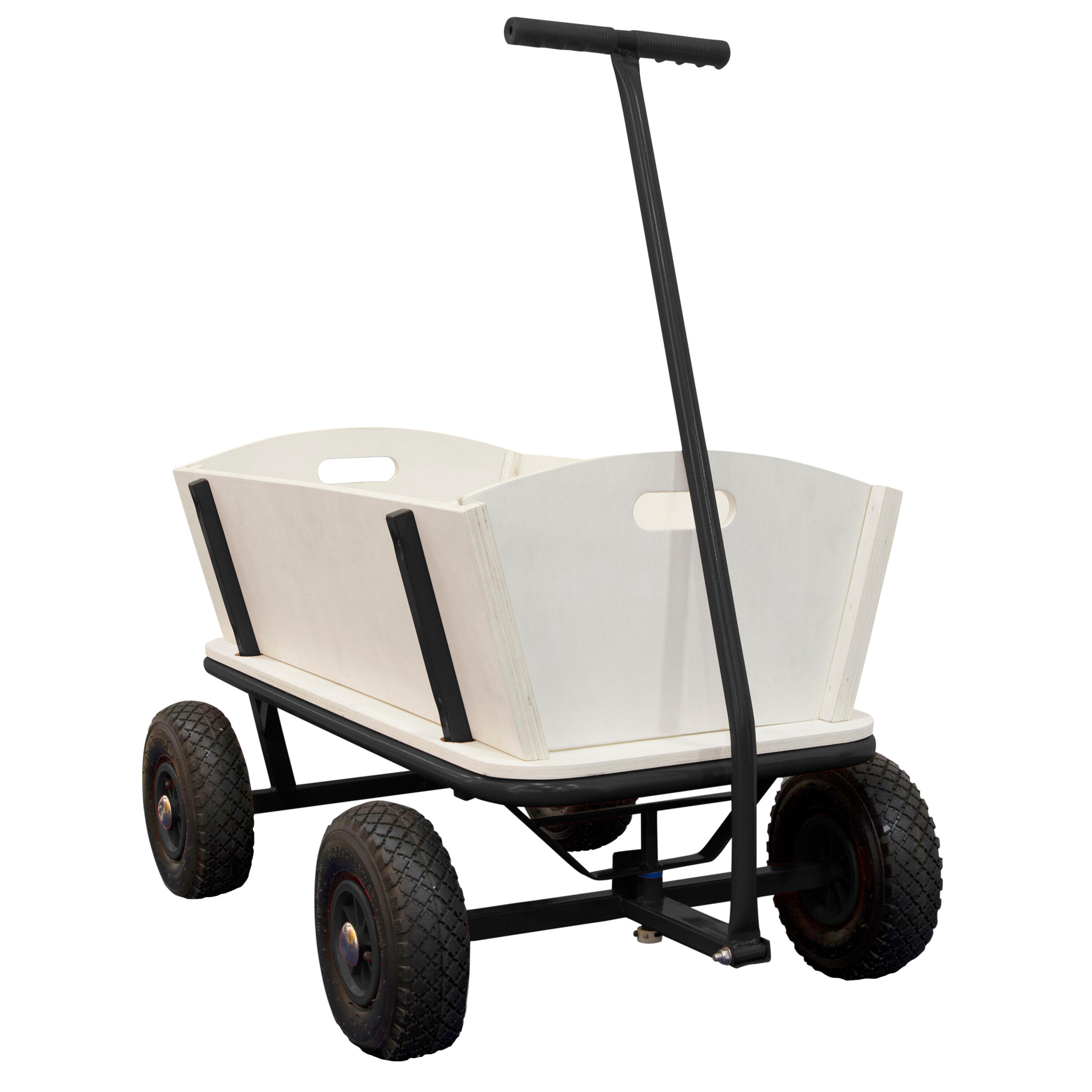 SUNNY Billy Gartenwagen, Bollerwagen, Holz – Schwarz 2/7