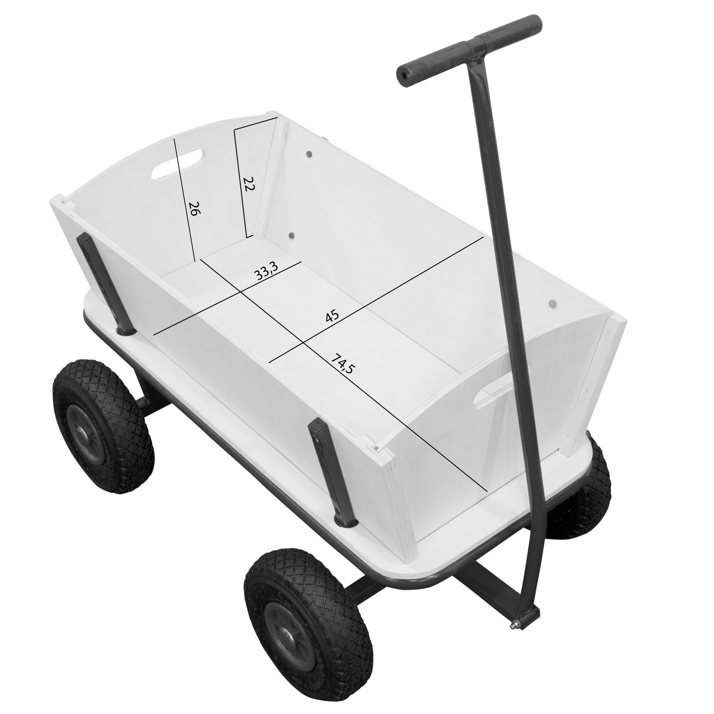 SUNNY Billy Gartenwagen, Bollerwagen, Holz – Schwarz 6/7