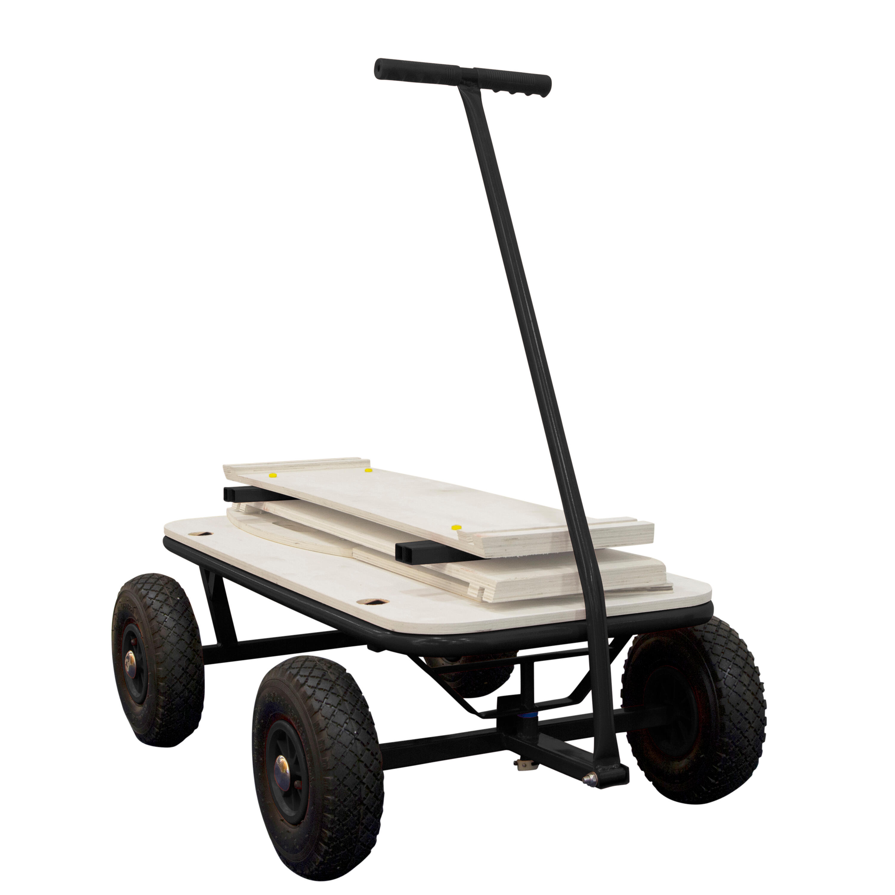 SUNNY Billy Gartenwagen, Bollerwagen, Holz – Schwarz 3/7