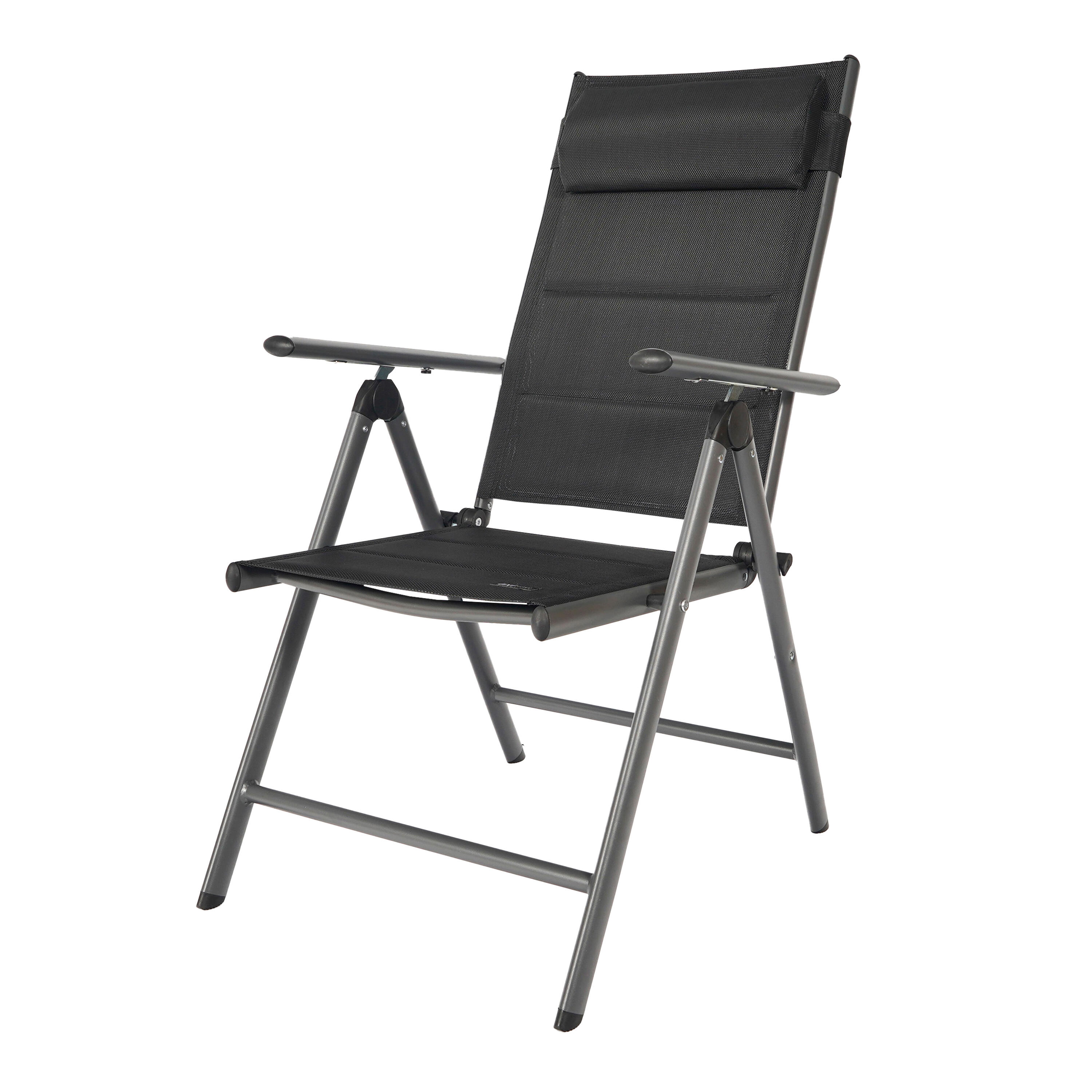 AXI Mack campingstoel antraciet/zwart, opvouwbaar met zitkussen 1/7