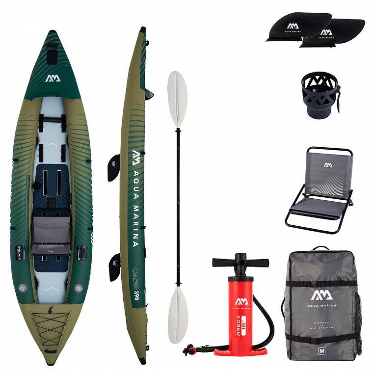 Kajak wędkarski AQUA MARINA CALIBER 13'1" z siedziskiem i wiosłem
