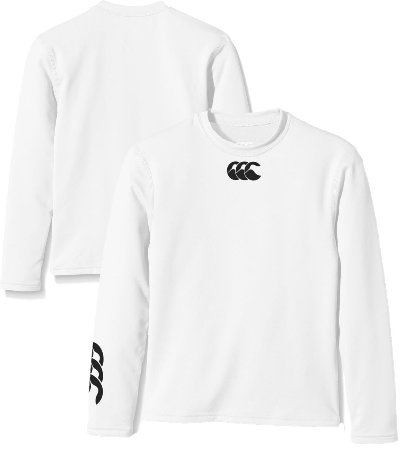 CANTERBURY Canterbury Kid's Rugby Baselayer White Long Sleeve Cold Top - New