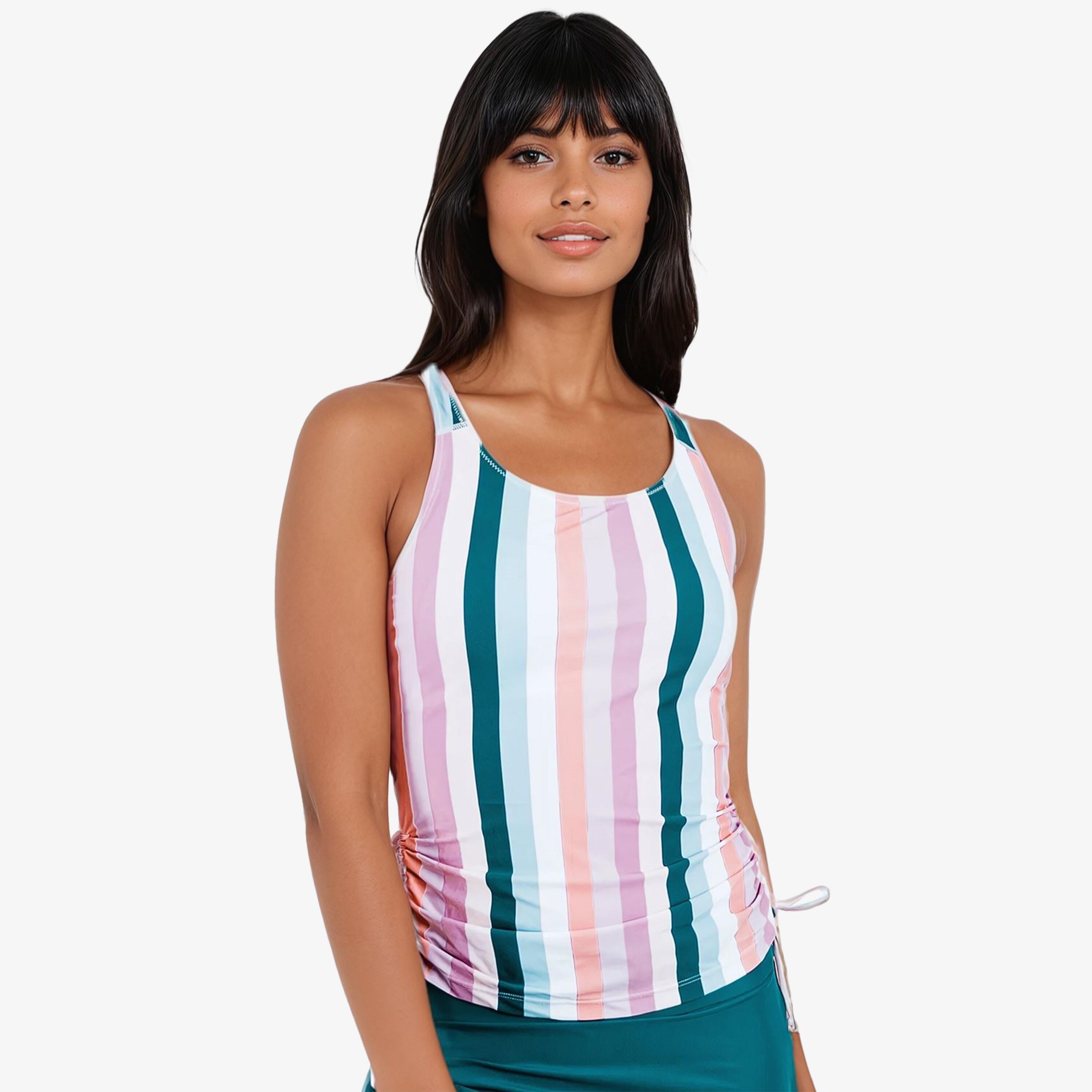 Women's Maya Tankini Swim Top With Removable Cups - Multicolour