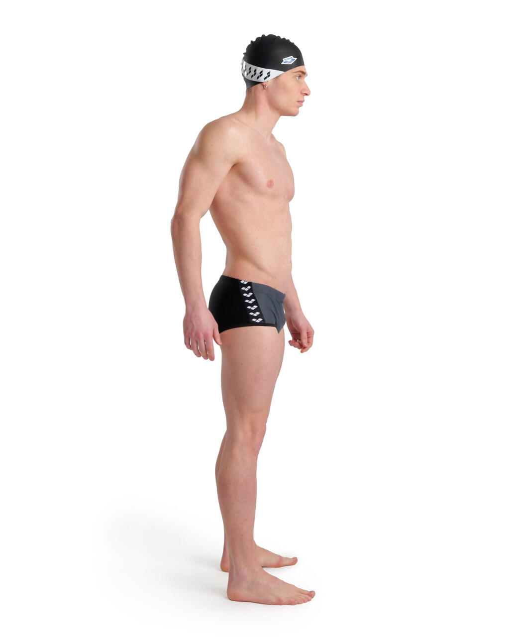 Arena Icons Team Stripe Swim Cap Black 6/7