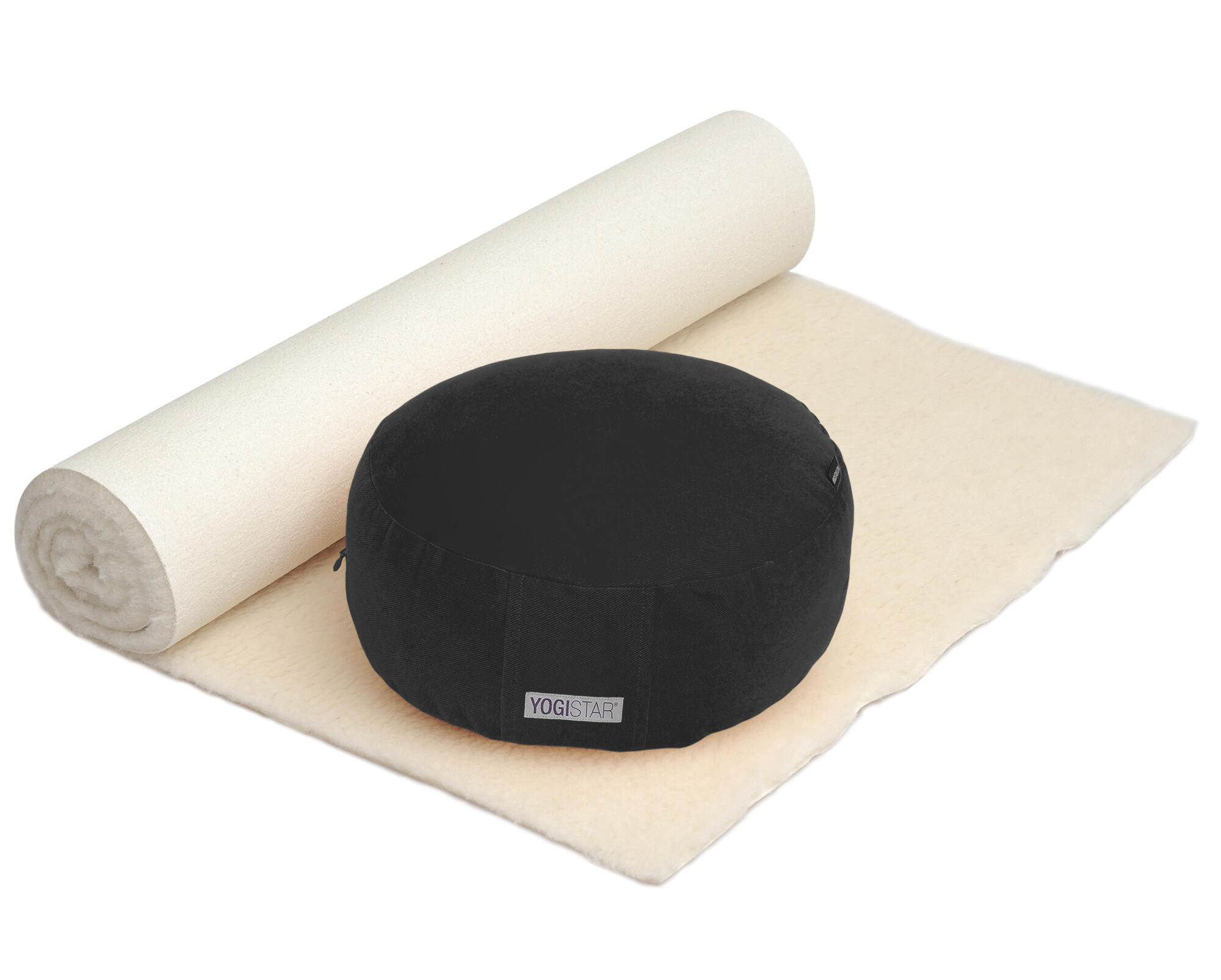 YOGISTAR Yoga Set Comfort Meditation Yoga Schwarz Rutschfest YOGISTAR