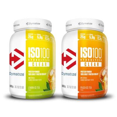 ISO 100 Clear (2x900g) Lemon Ice Tea & Peach Ice Tea