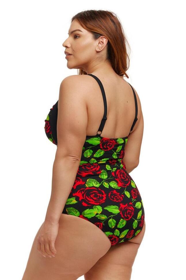 Strój do pływania z miseczkami FUNKITA Black Rose - Ruched