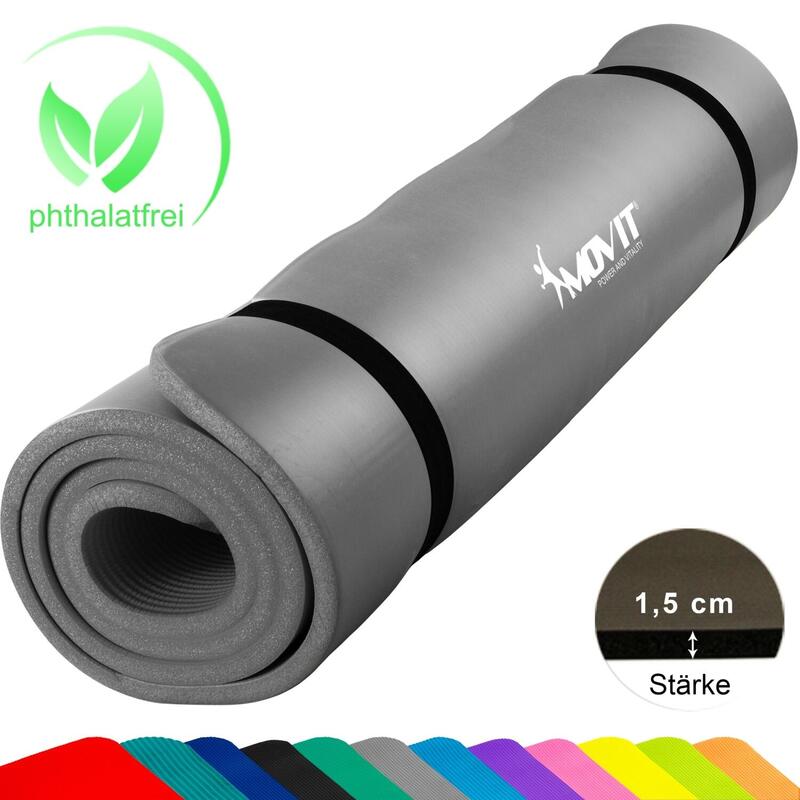 Covoras de gimnastica, MOVIT®, 183 x 60 x1,0 cm, gri