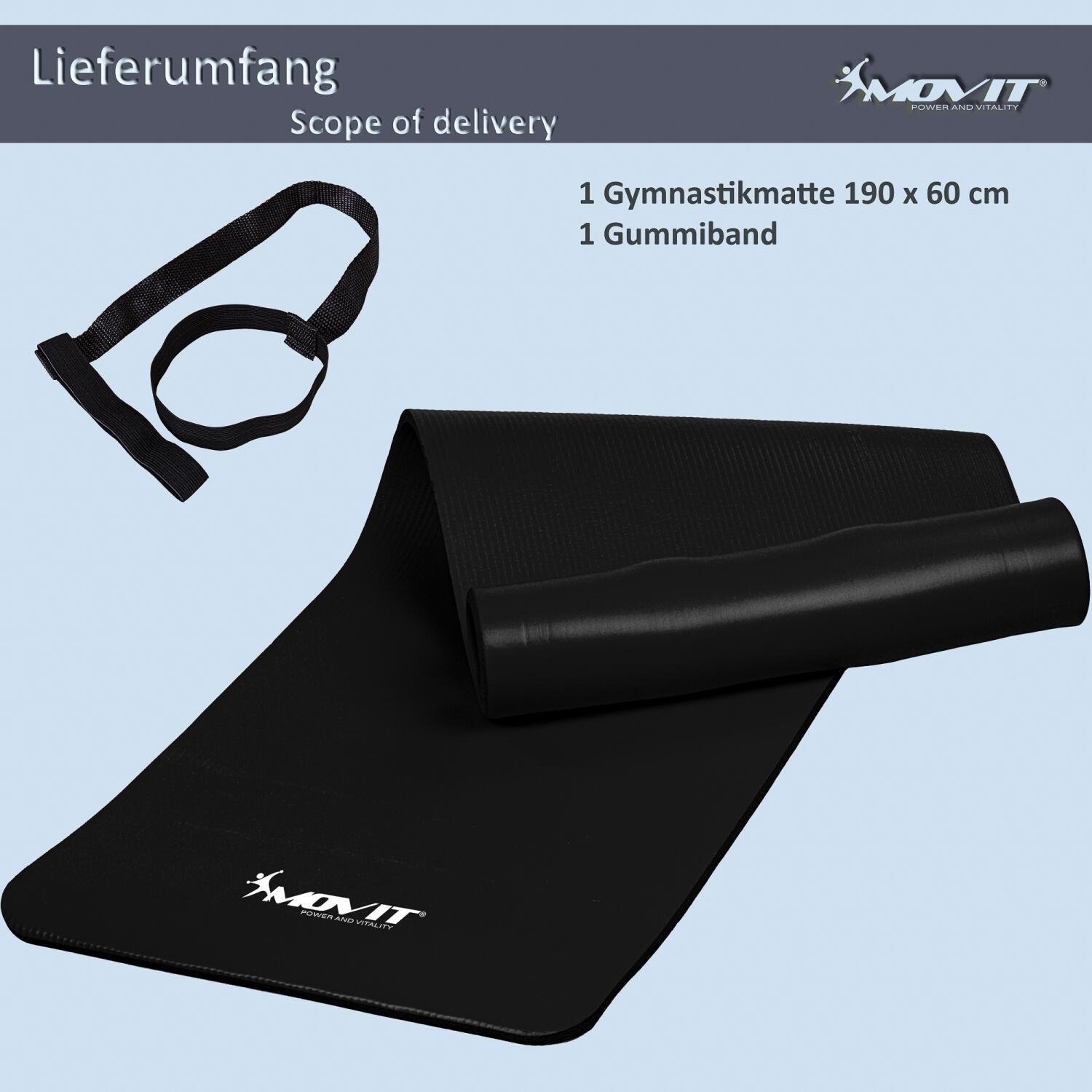Esterilla de yoga MOVIT 183x60x1 cm en negro 4/7