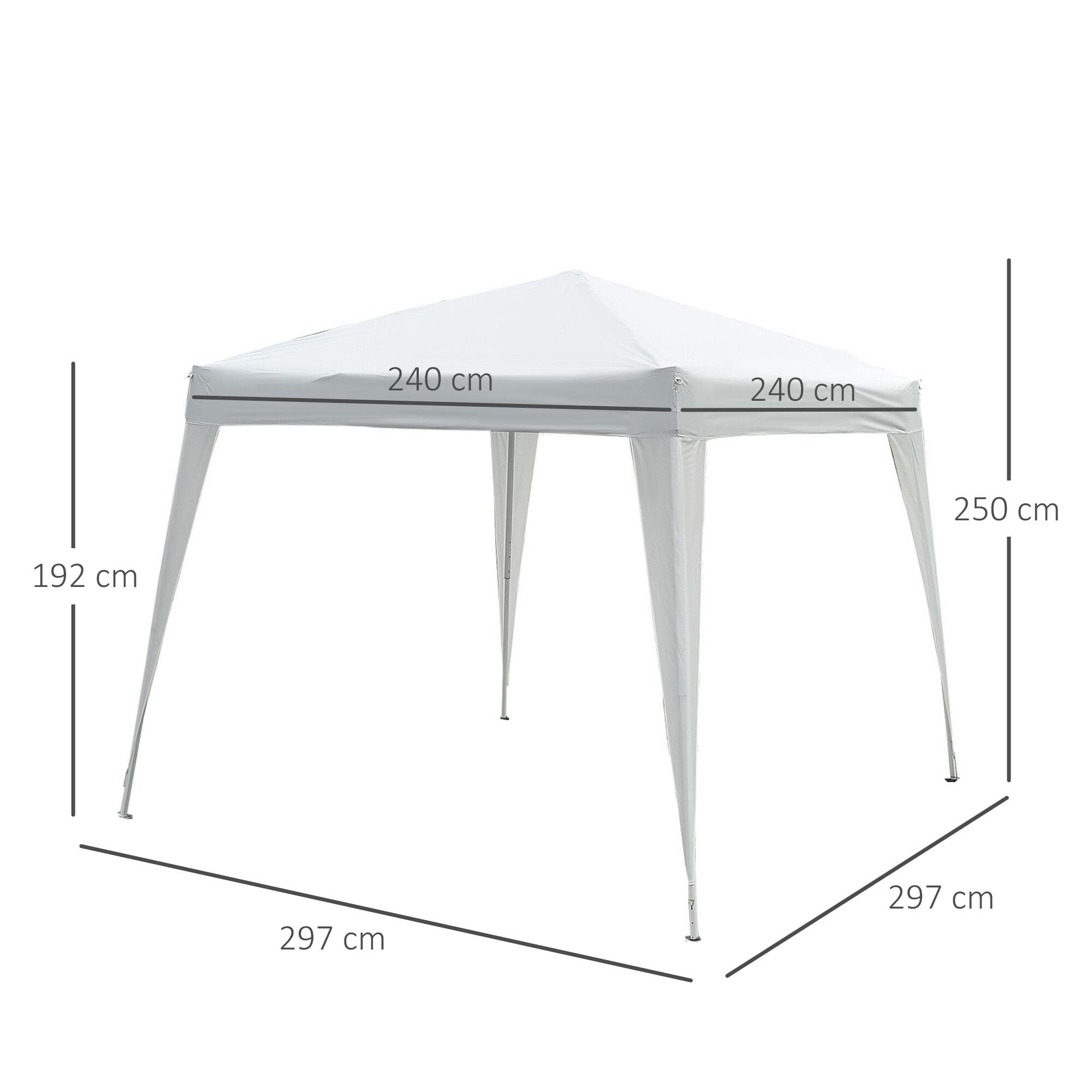 Outsunny Gazebo Pop-up Impermeabile Bianco, 3x3m 3/6