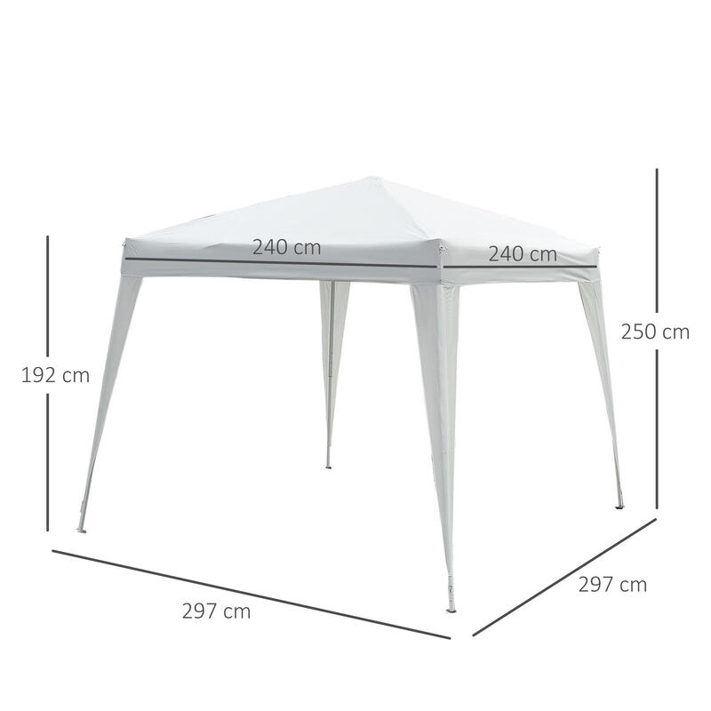 Outsunny Gazebo Pop-up Impermeabil Alb, 3x3m