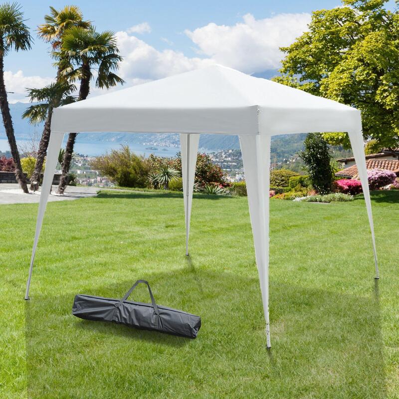 Outsunny Gazebo Pop-up Impermeabil Alb, 3x3m