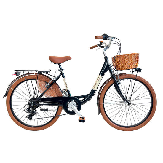 Rower miejski Dolce Vita by Canellini VENERE 26" z koszykiem - Czarny