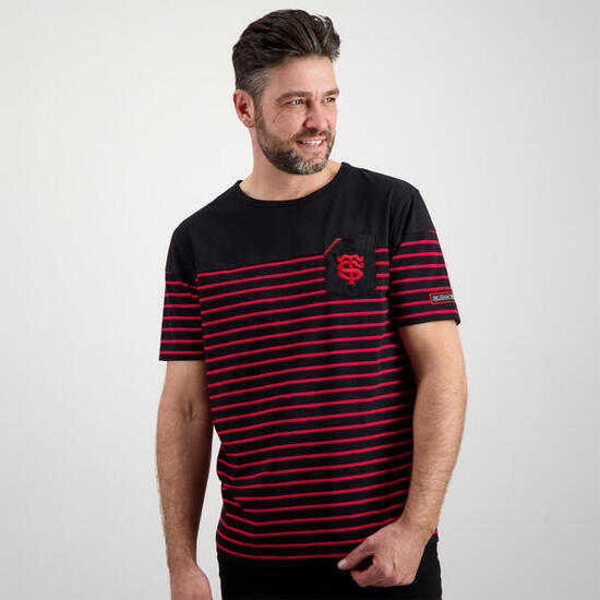 T-shirt Marinière Stade Toulousain x Religion Rugby Noir et Rouge