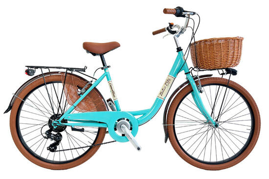 Bici da città Dolce Vita by Canellini VENERE 26" con cesto - Tiffany