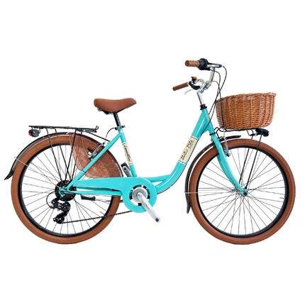 Rower miejski Dolce Vita by Canellini VENERE 26" z koszykiem - Tiffany