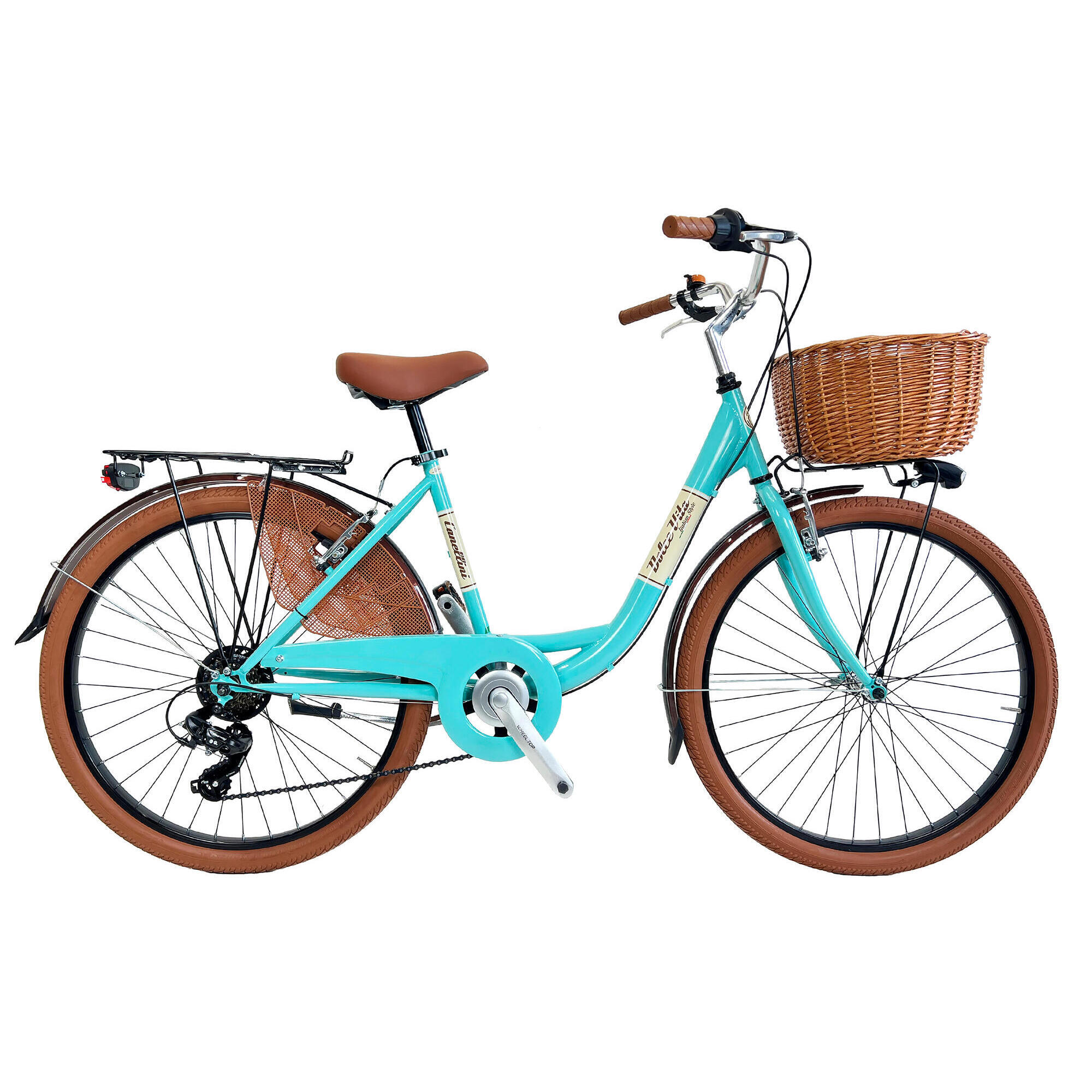 Canellini - Vélo Ville Dolce Vita Venere Tiffany Cadre Acier 6 Vitesses - Vélo Ville - Bleu - 26" - Decathlon