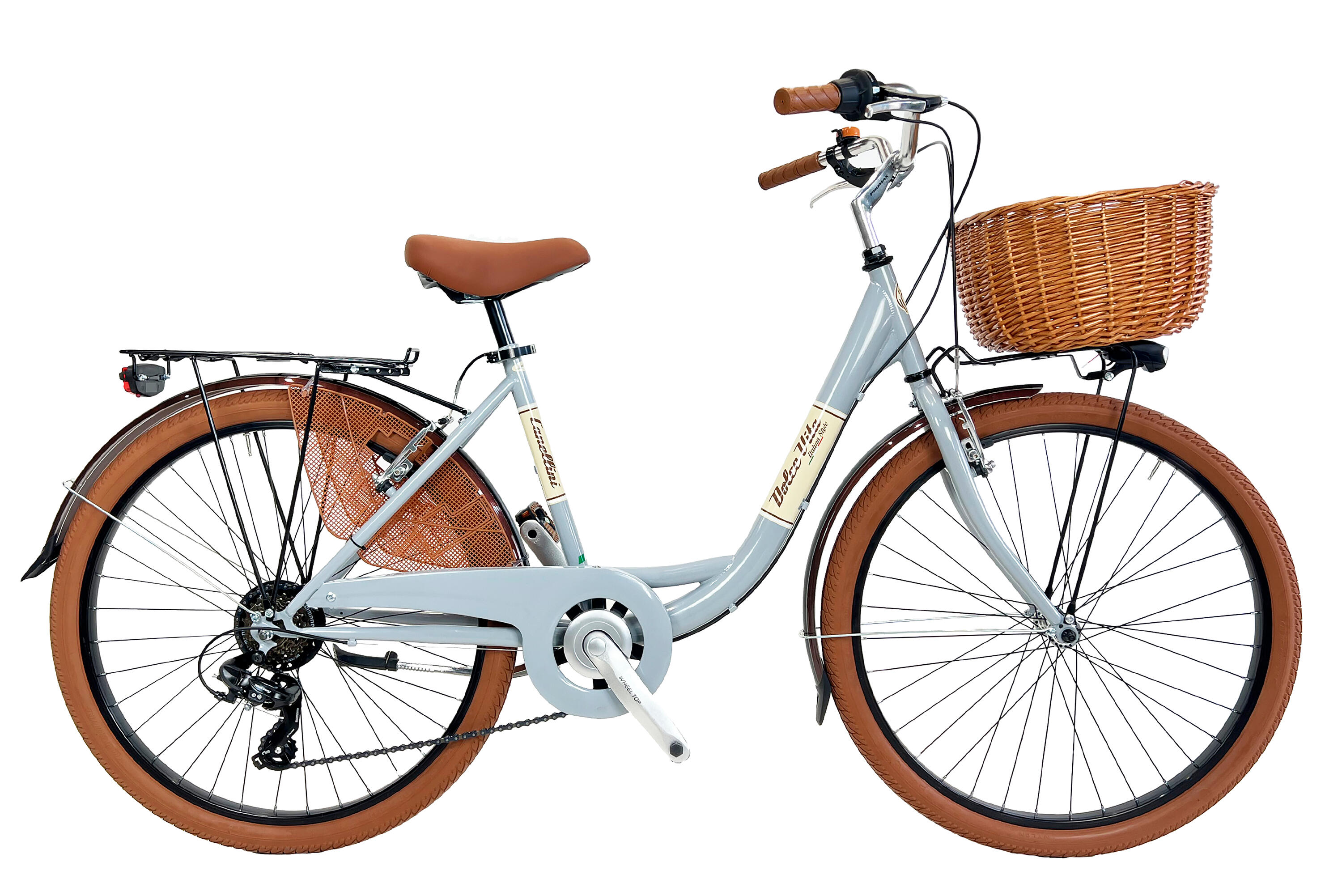 CANELLINI Stadtfahrrad Dolce Vita by Canellini Venere 26" mit Korb - Grau