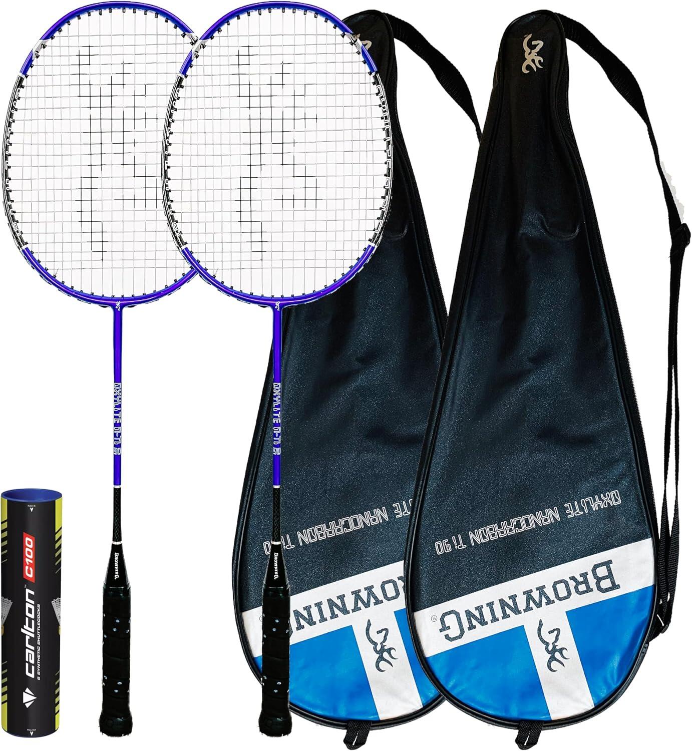 BROWNING Browning Oxylite Ti Badminton Racket Twin Set, Cover & Shuttles