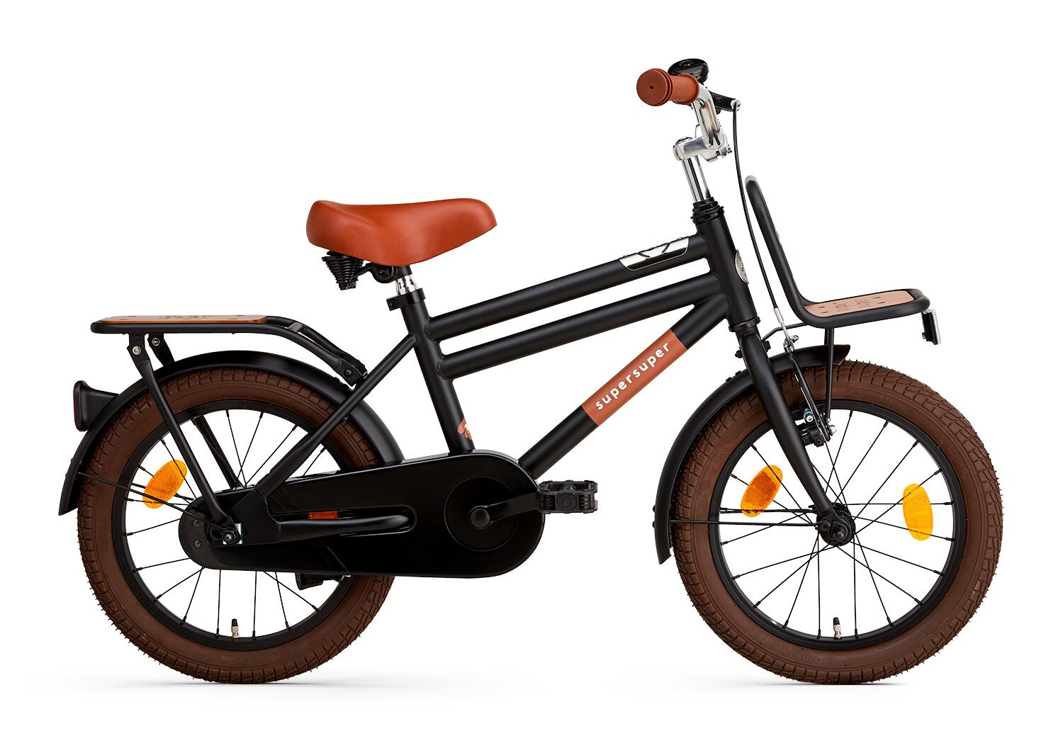 SUPERSUPER SuperSuper Cooper Bamboo Kinderfahrrad Mattschwarz