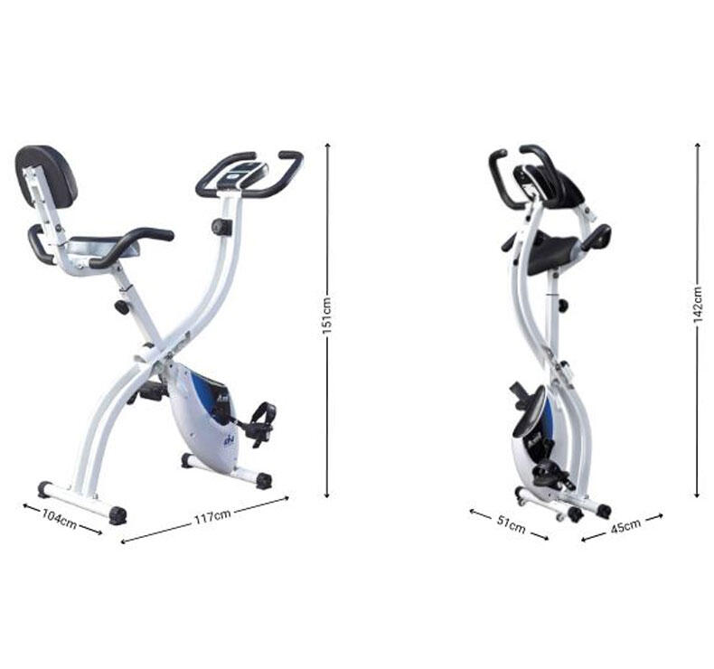 Bicicleta Estática ION Fitness AXEL Plegable con Respaldo y Monitor LCD 2/8