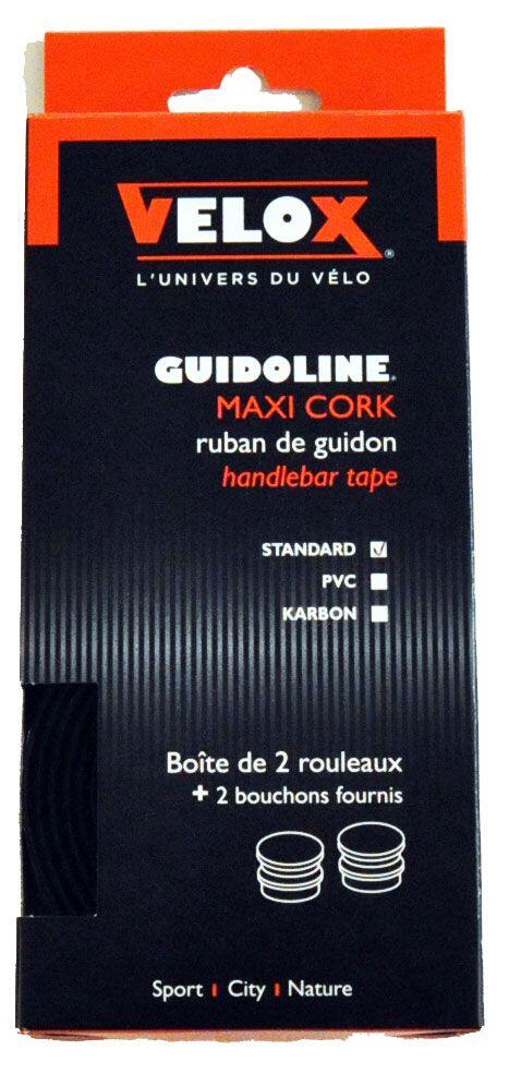 Ruban de Guidon Velox en Liège Noir - EVA, 175cm, Vélo de Route, 2 Rouleaux 2/3