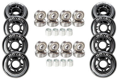 8x wielen voor rolschaatsen + 16x abec9-lagers