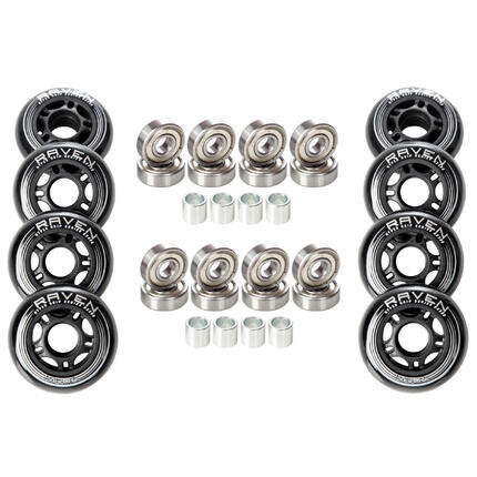 8x Kółka do rolek + 16x Łożyska RAVEN Abec9