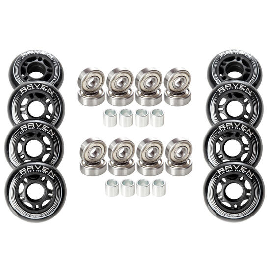 8x Kółka do rolek + 16x Łożyska RAVEN Abec9