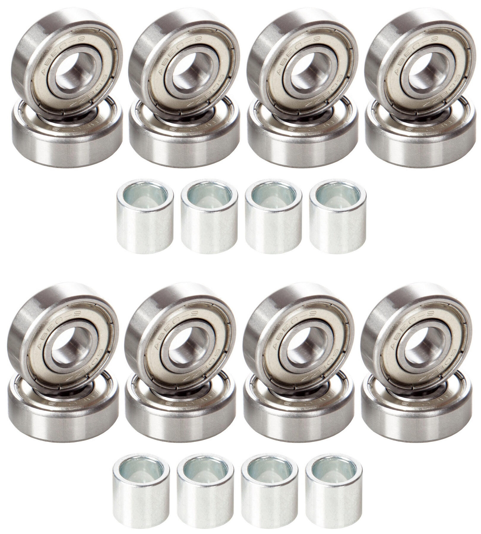 8 rodas para patins + 16 rolamentos Raven Abec9 4/5