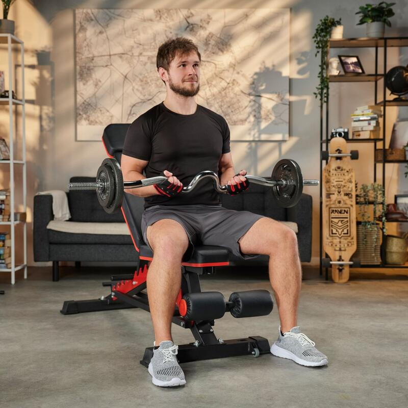Gryf do treningu siłowego Hop-Sport 120 cm (30 mm) mocno łamany