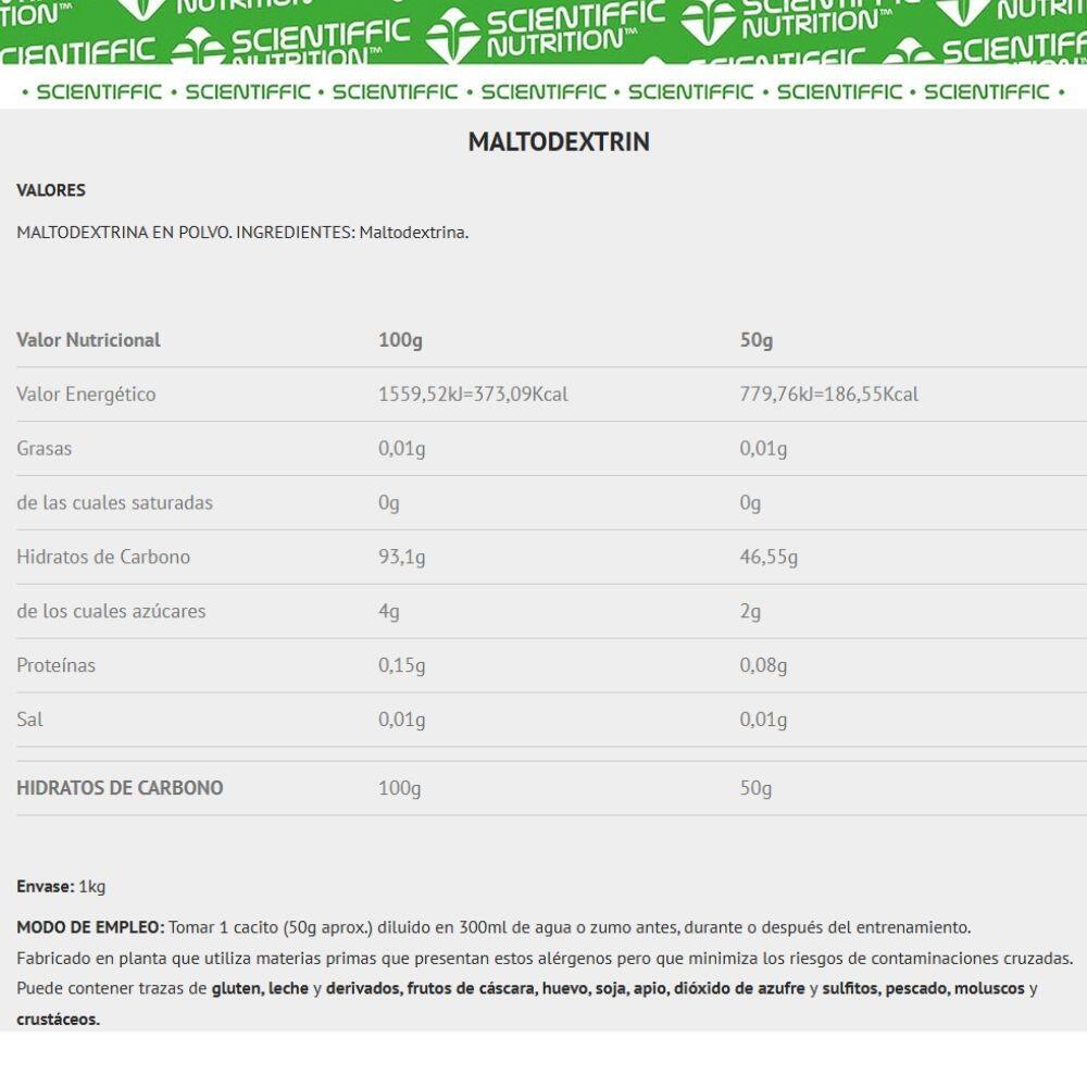 Maltodextrina 1Kg Neutro Scientiffic Nutrition 3/3