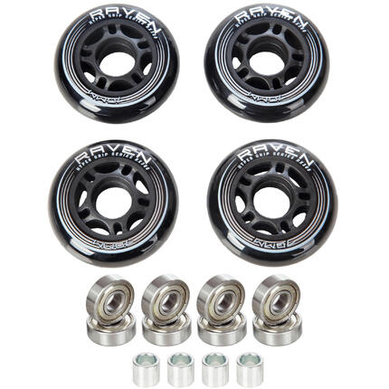 4x Kółka do rolek 76mm + 8x Łożyska RAVEN Abec7