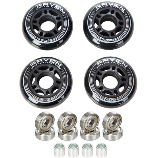 4x Kółka do rolek 76mm + 8x Łożyska RAVEN Abec7