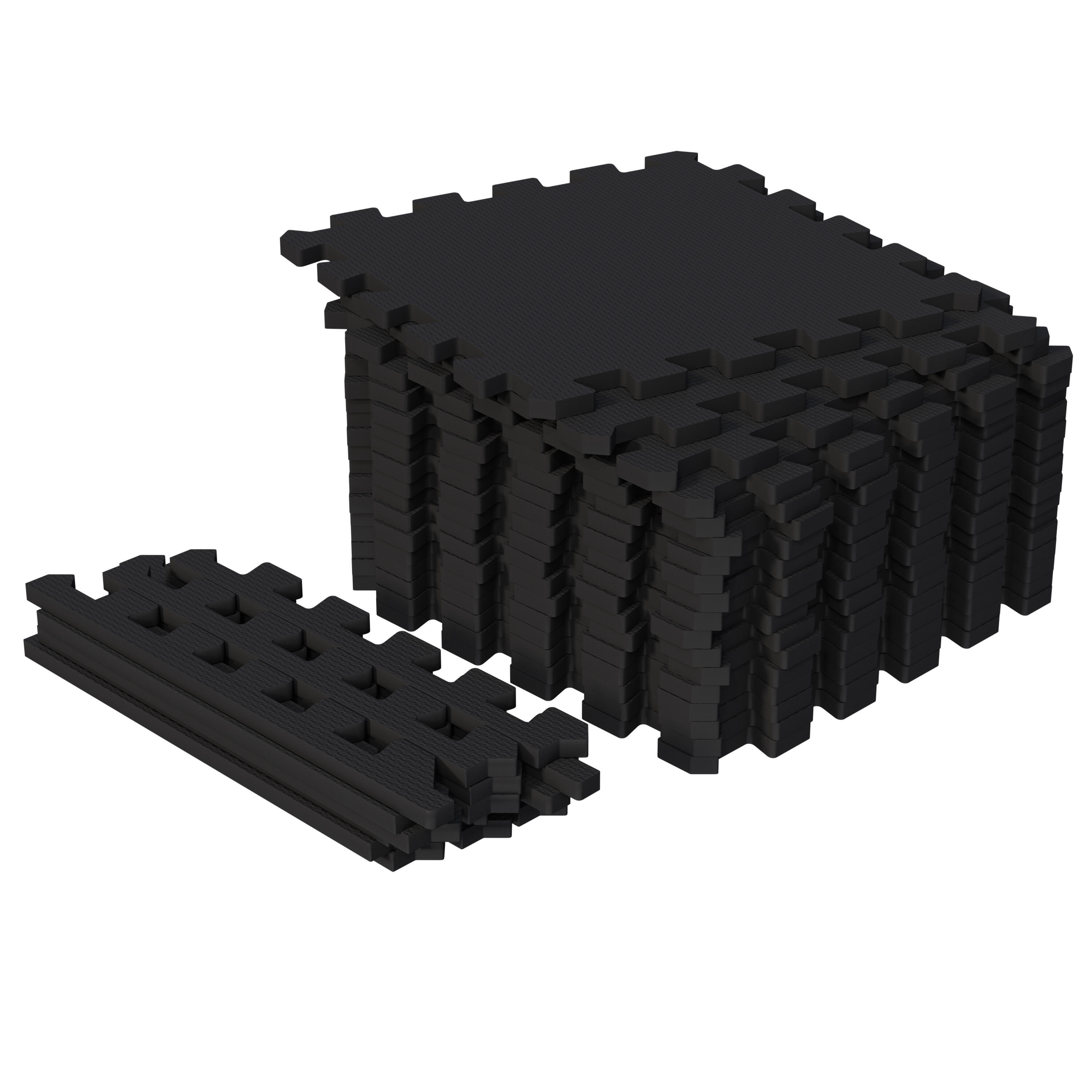 Zestaw mat ochronnych 18 sztuk + krawędzie, czarny puzzle Gorilla Sports