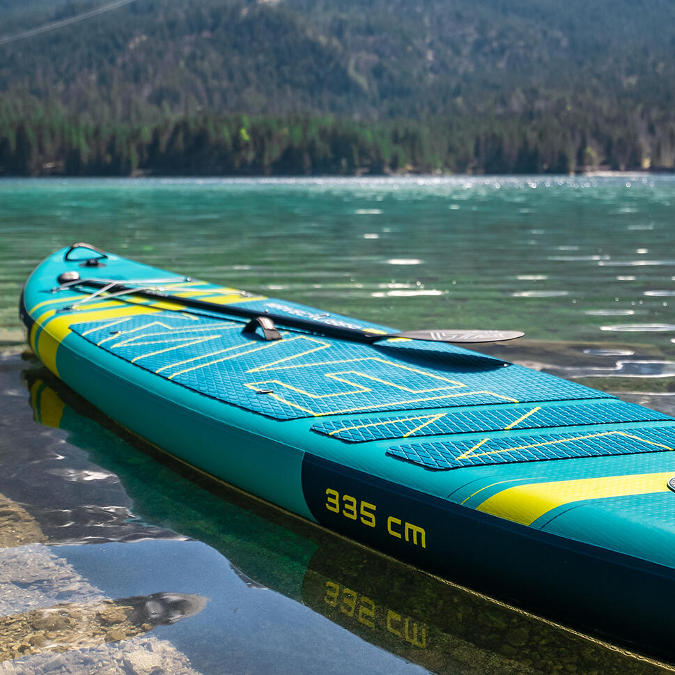 Prancha de SUP Raven WaveCruiser Azul/Lima com suporte GoPro 4/7