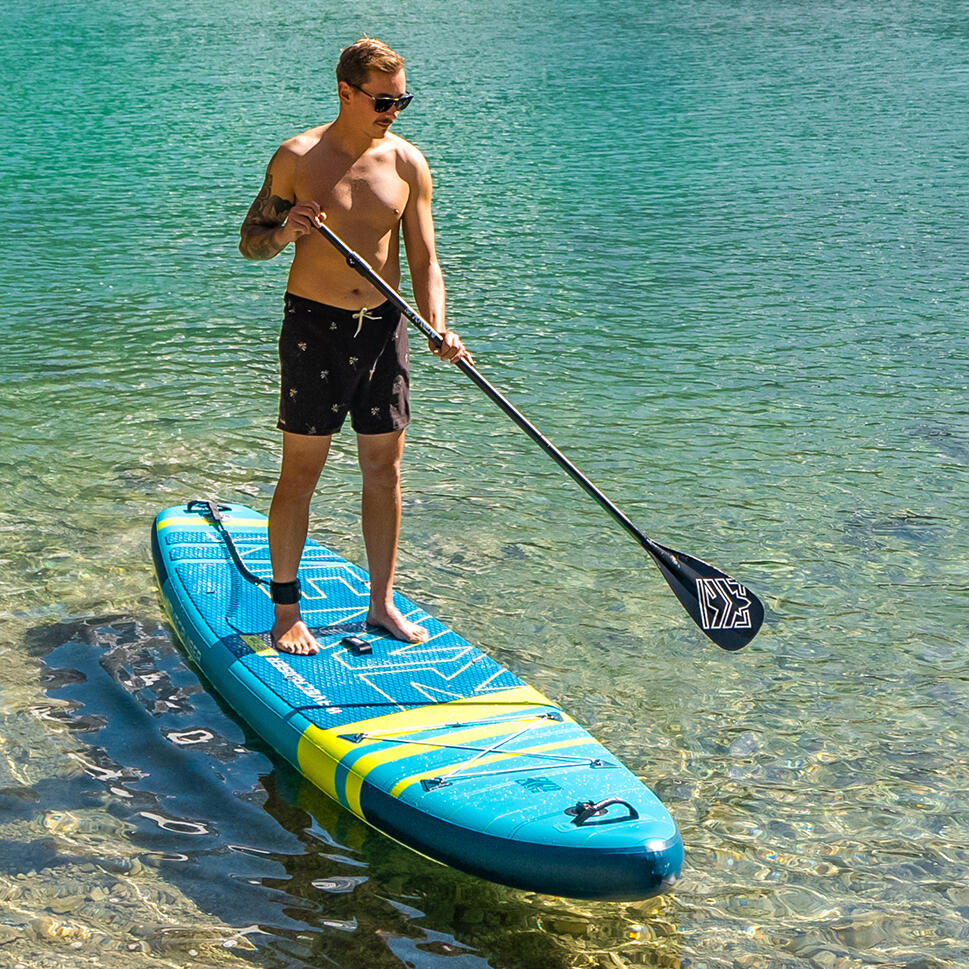 Prancha de SUP Raven WaveCruiser Azul/Lima com suporte GoPro 3/7