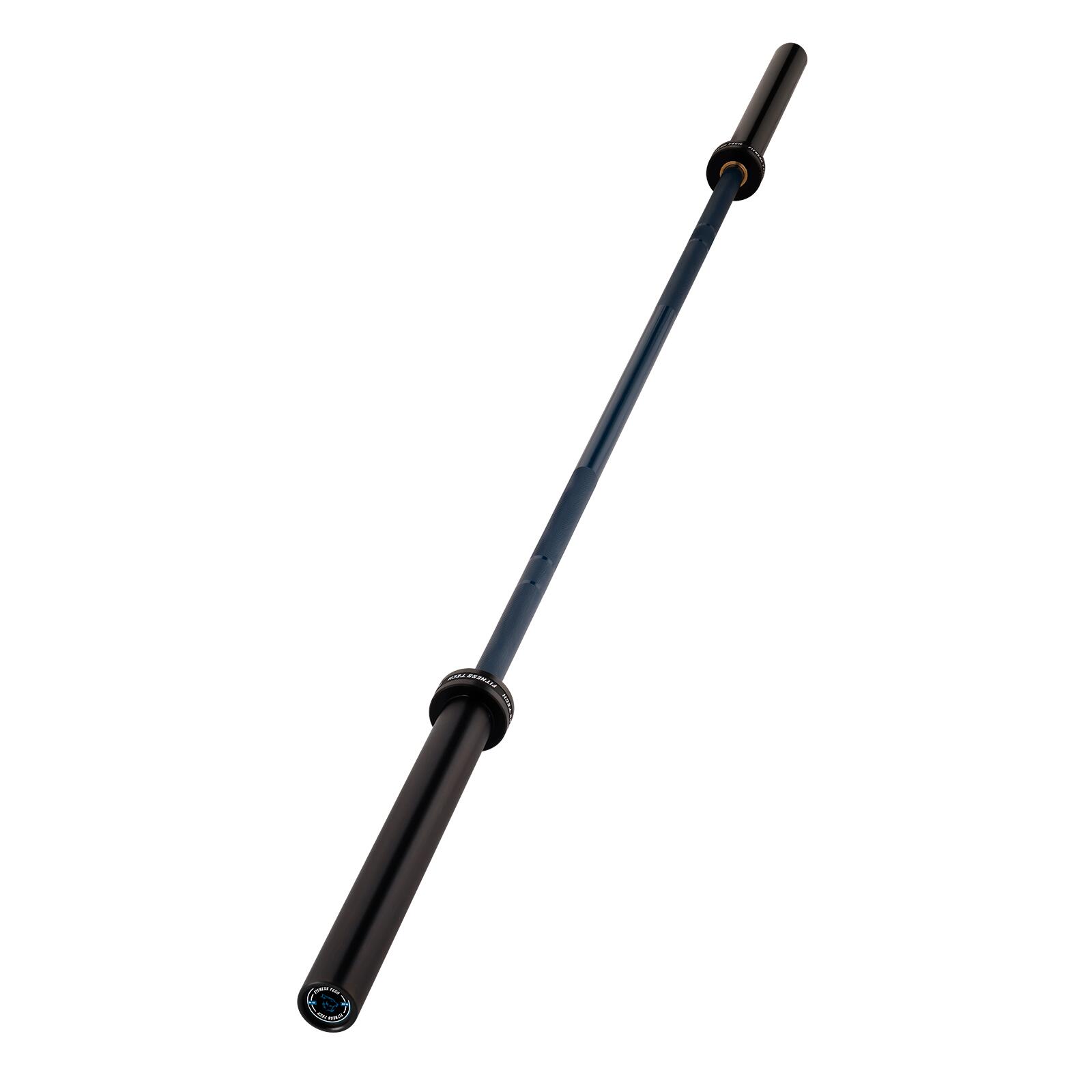 Barre Olympique Musculation Fitness Tech 220cm x 50mm 8 Roulements Bleu 6/6