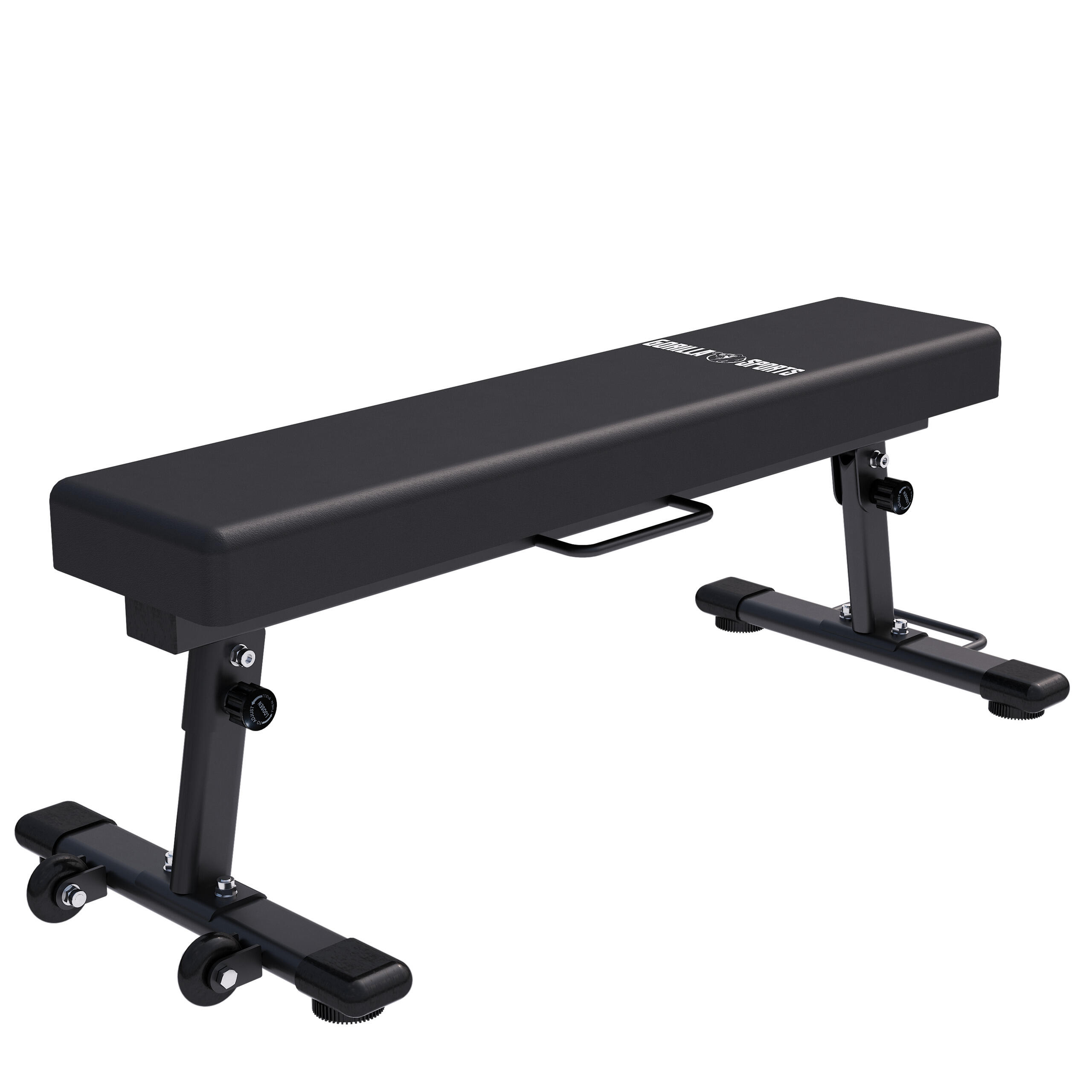 Gorilla Sports - Banc Musculation - Plat, Banc Pliable, Acier Appareil Musculation, Work Bench - Banc - Noir - Taille Unique - Decathlon