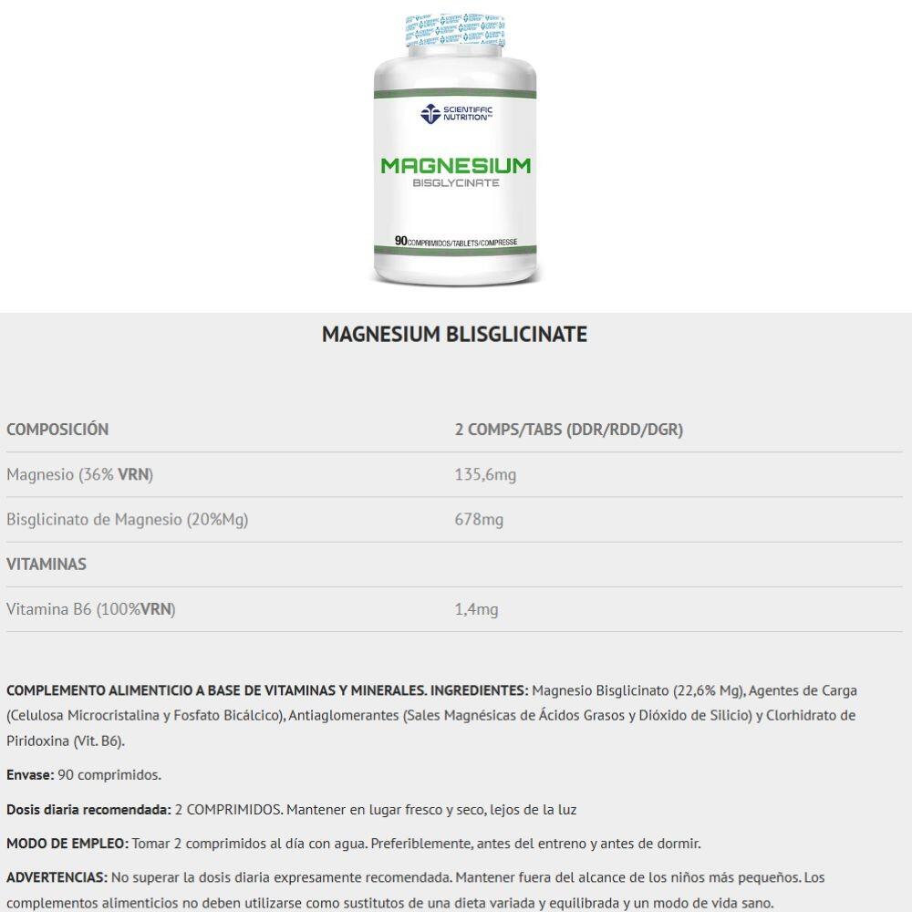 Magnesio Bisglicinato 90 comprimidos Scientiffic Nutrition 2/3