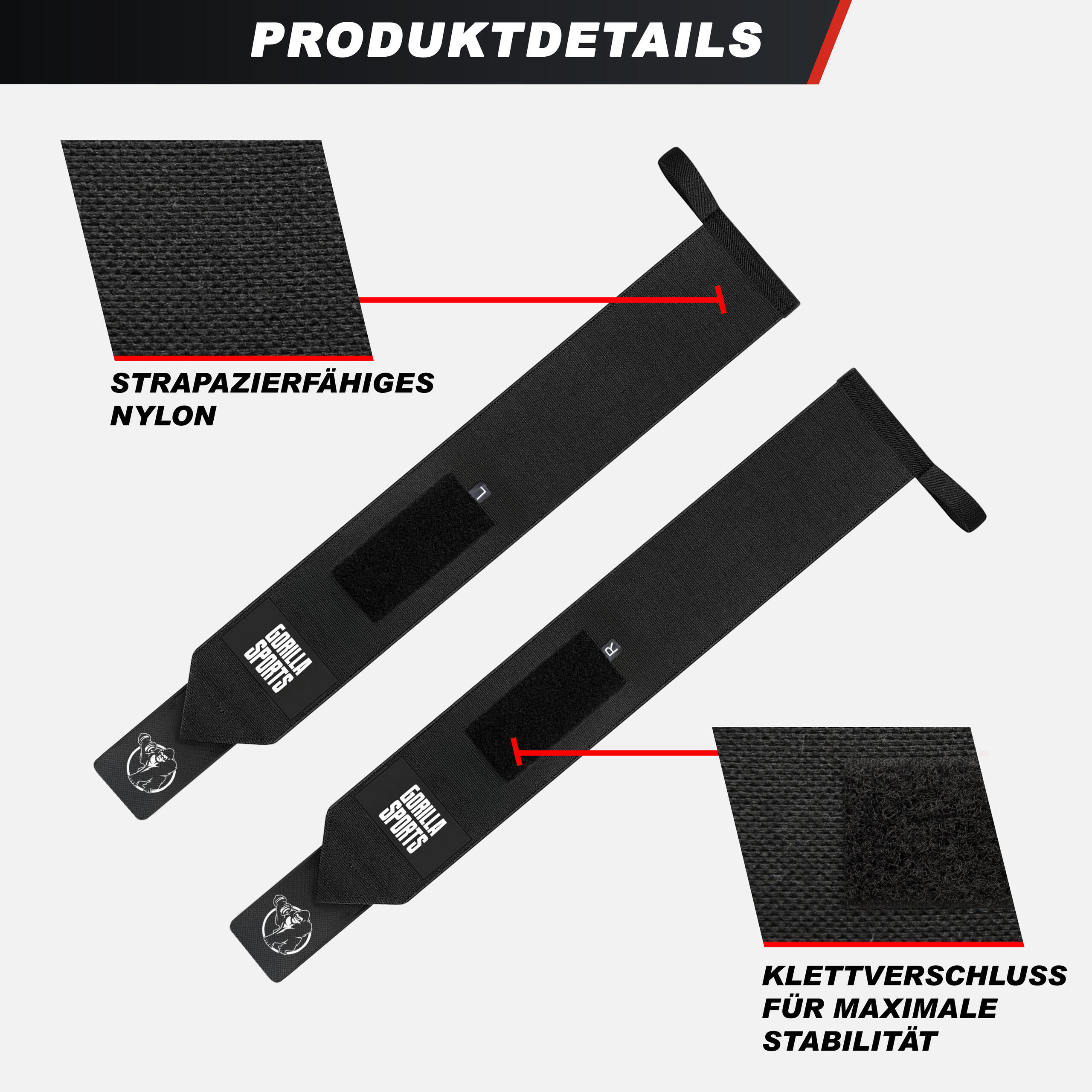 Sangle Tirage - 45x8 cm Hand Grip, Sangle de Levage, Bande Poignet, Wrist Wraps 4/7