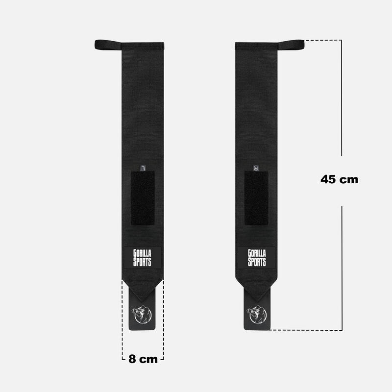 Komplet pasków do podnoszenia ciężarów 45 cm, czarny Gorilla Sports