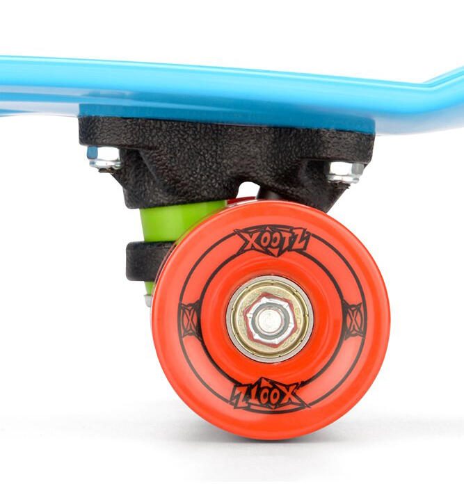 Xootz Retro Plastic Complete Cruiser Skateboard, 22" - Blue/Red 5/6