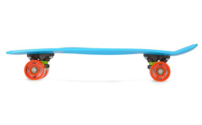 Xootz Retro Plastic Complete Cruiser Skateboard, 22" - Blue/Red 3/6