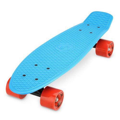 Xootz Retro Plastic Complete Cruiser Skateboard, 22" - Blue/Red 2/6