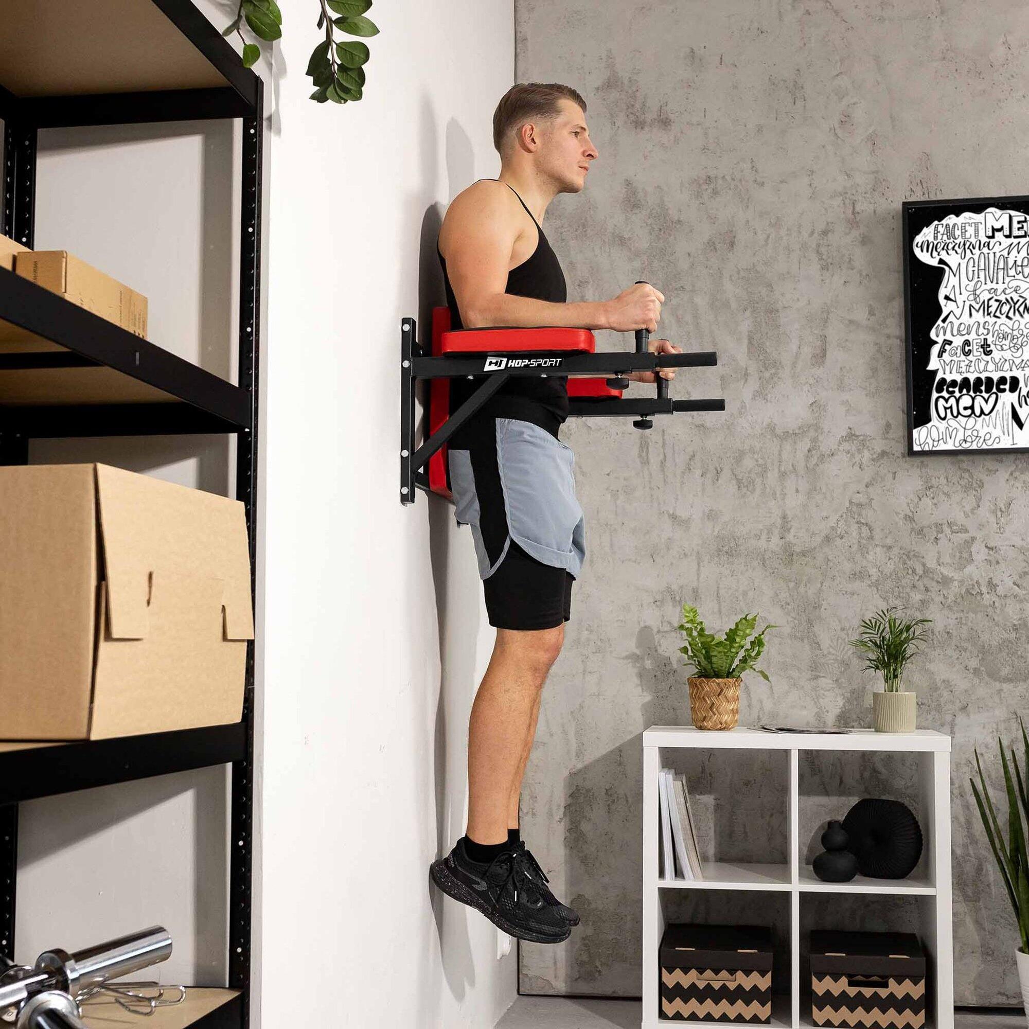 Barres parallèles pour dips Hop-Sport HS-1003K pour mur 5/7