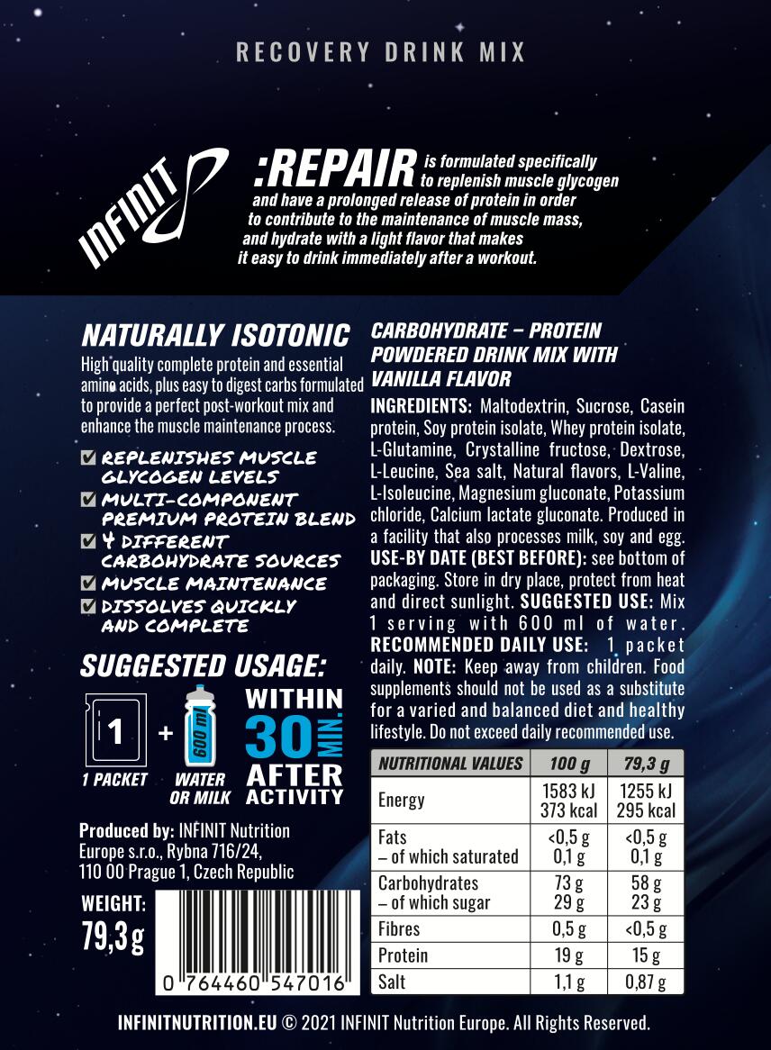 Proteinový nápoj v prášku REPAIR complete recovery 3/3